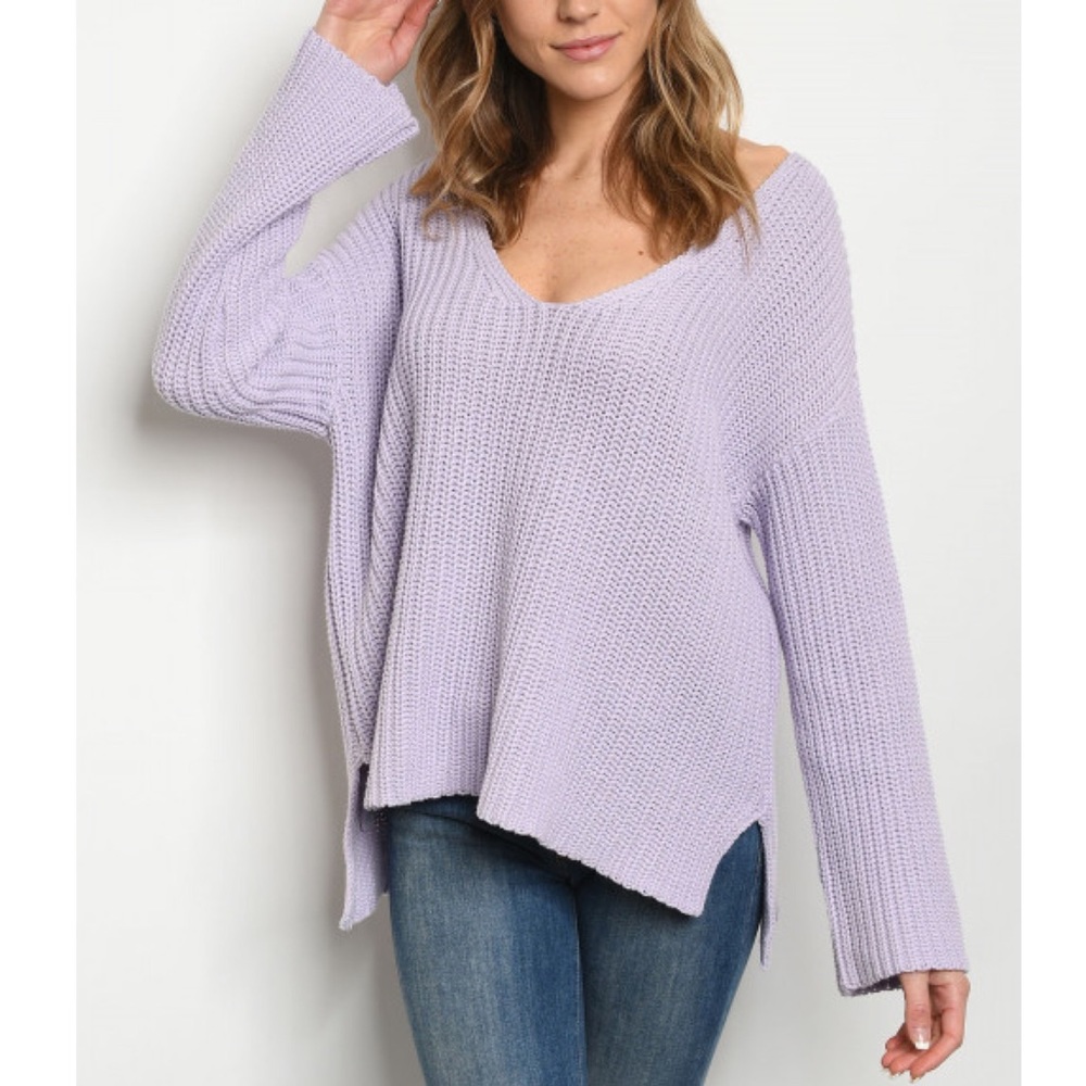 ❣️New❣️Lavender Knit slouchy Sweater